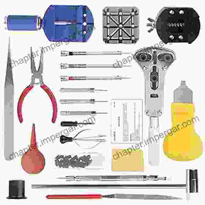 A Collection Of Clock Repair Tools, Including Screwdrivers, Pliers, And A Loupe Depthing And Bushing A Detailed Step By Step Guide: A Pre Publication From How To Repair Pendulum Clocks