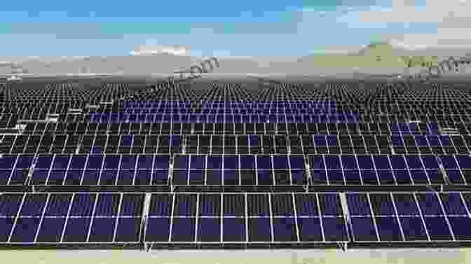 A Large Scale Solar Panel Array Generating Clean Energy From Sunlight. Renewable Energy Technologies And Resources