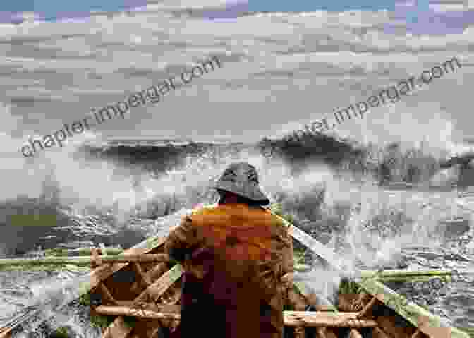 A Lone Sailor On A Small Boat Facing A Raging Storm, His Face Etched With Determination Encounters Of A Wayward Sailor