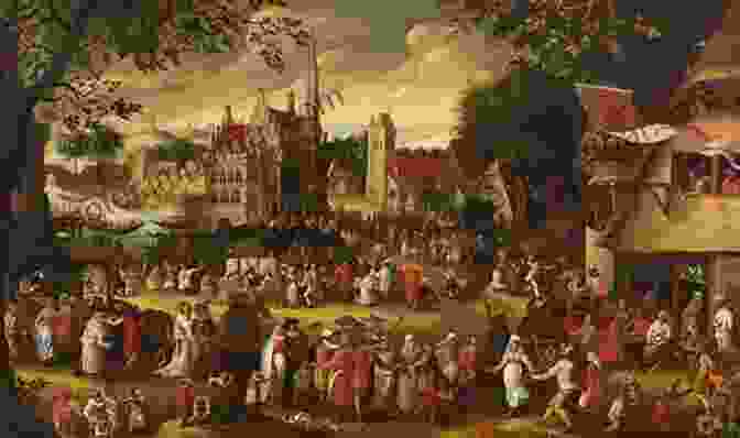 A Painting Depicting A Bustling Medieval Market With Domesticated Animals. Domesticated Animals Their Relation To Man And To His Advancement In Civilization