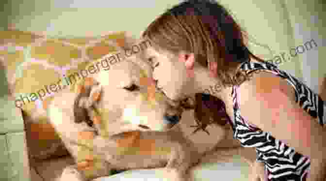 A Young Girl Lovingly Embraces Her Pet Dog. Domesticated Animals Their Relation To Man And To His Advancement In Civilization